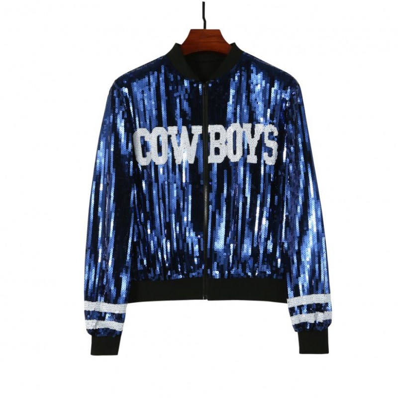 Fashionable sequin baseball jersey Free Shipping 