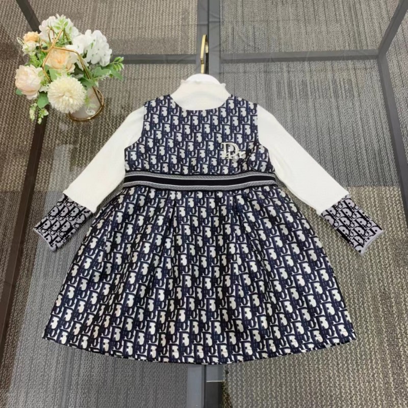 Wholesale children's long sleeved skirt sets  without tag Free shipping Size:2T-12T 
