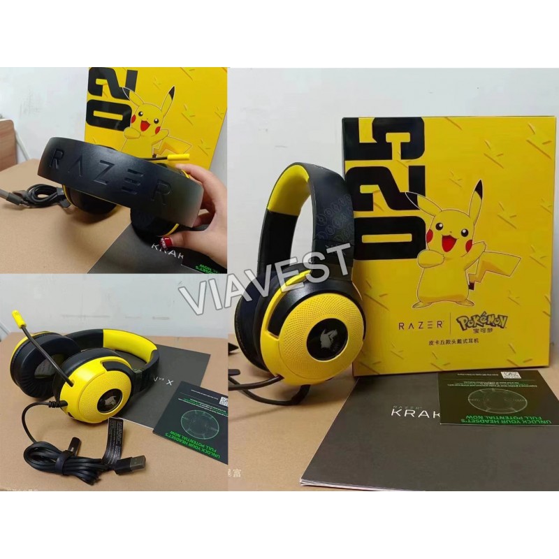 Original Quality Razer New Pikachu North Sea Monster v3 Headphones Free Shipping 