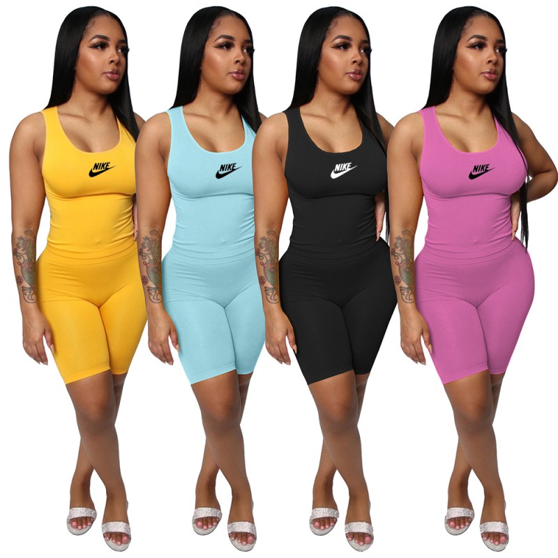 Wholesale women's clothing two piece set with clear color printing 