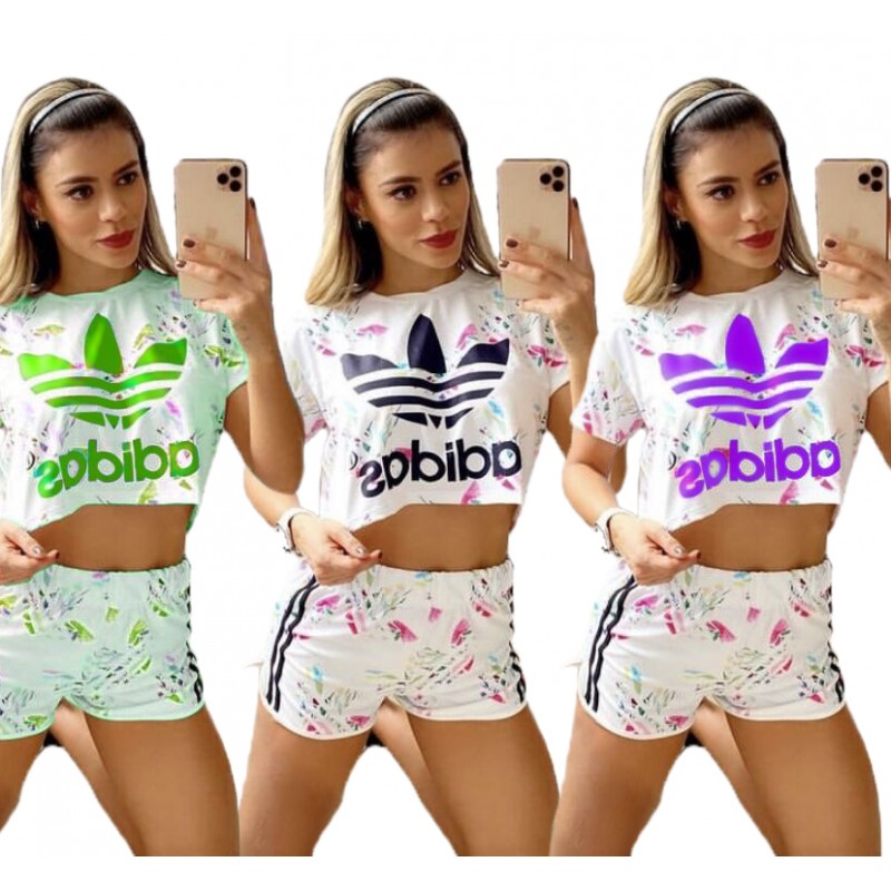 Summer printed and dyed casual two-piece set 